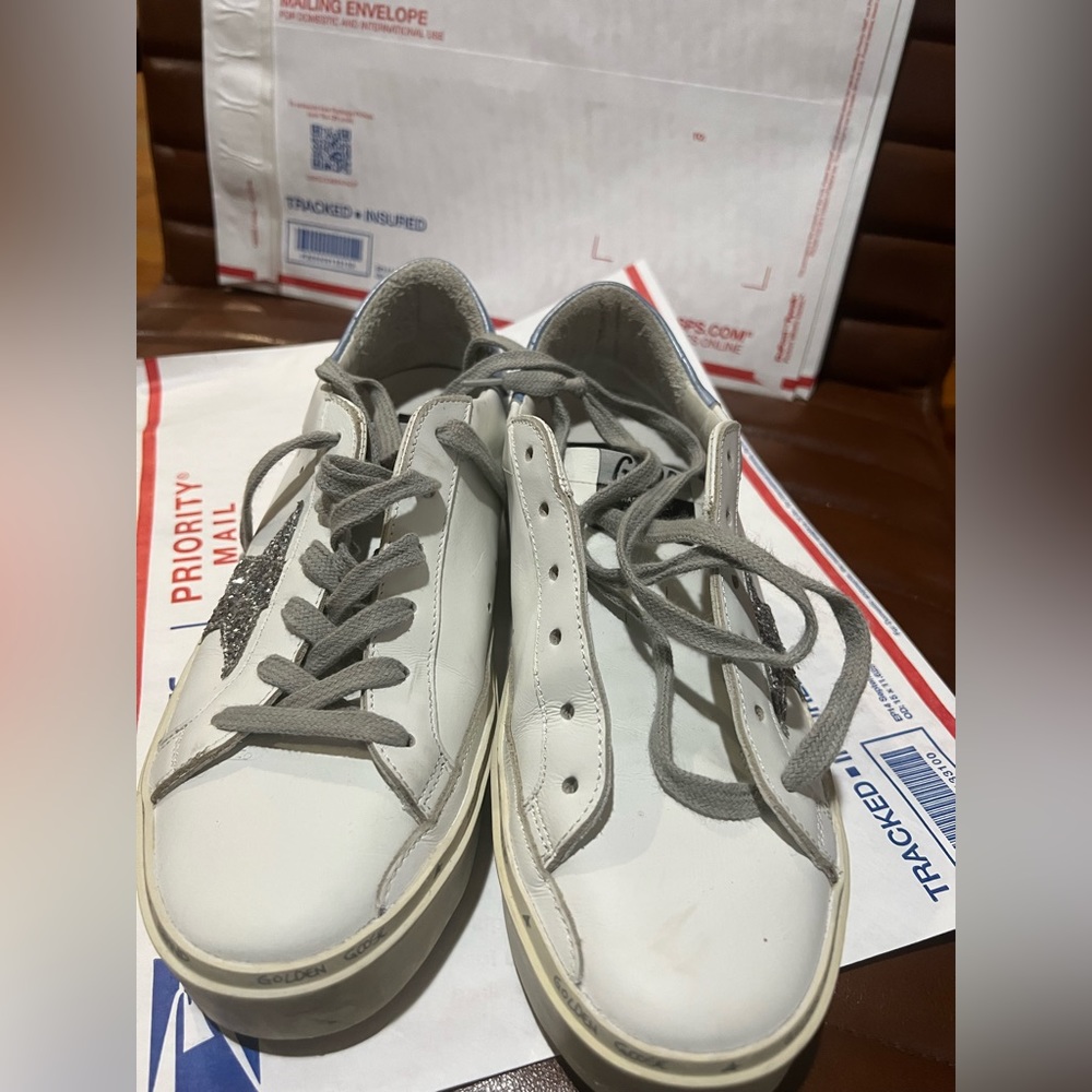 Golden Goose Women's White and Gray Sneakers